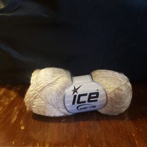 NEW ICE YARN 1 skein Metallic yarn color Lurex Cream Gold 50 G